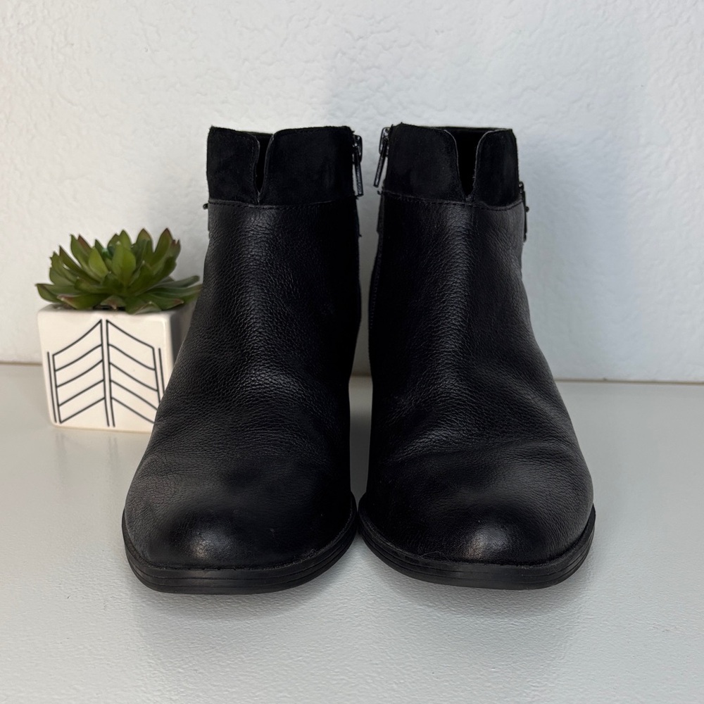 Naturalizer Wanya Black Leather Ankle Boots Size 8.5 W - Picture 7 of 14